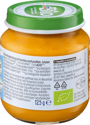 Lachszubereitung mit Gemüse,ab dem 5. Monat, 125 g