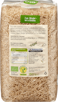 Langkornreis Vollkorn, 1.000 g