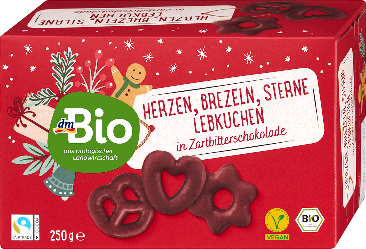 dmBio Lebkuchen, Herzen Sterne Brezel, 250 g