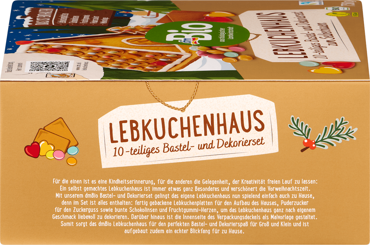 dmBio Lebkuchenhaus-Bastelset, 730 g