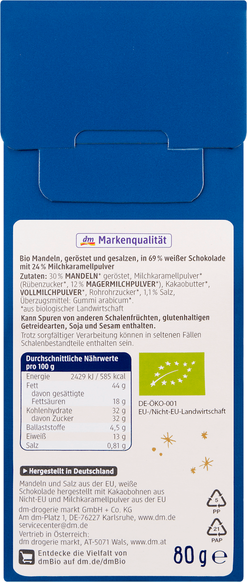 dmBio Mandeln, Salz Karamell, 80 g