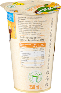 Mango Lassi auf Kokosnussbasis, 230 ml