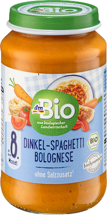 Menü Dinkel-Spaghetti Bolognese ab dem 8. Monat, 220 g