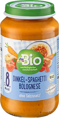 Menü Dinkel-Spaghetti Bolognese ab dem 8. Monat, 220 g