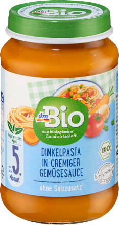 Menü Dinkelpasta mit Gemüsesauce ab dem 5. Monat, 190 g