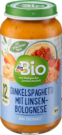 Menü Dinkelspaghetti mit Linsenbolognese, ab dem 12.Monat, 250 g