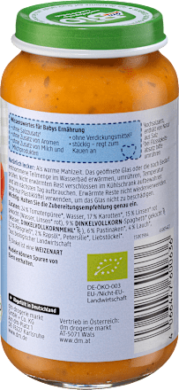 Menü Dinkelspaghetti mit Linsenbolognese, ab dem 12.Monat, 250 g