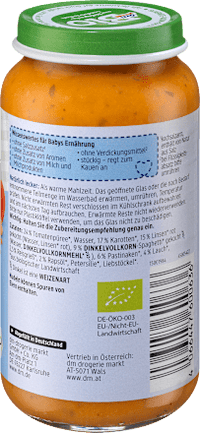 Menü Dinkelspaghetti mit Linsenbolognese, ab dem 12.Monat, 250 g