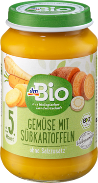 Menü Gemüse mit Süßkartoffeln ab dem 5. Monat, 190 g