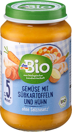 Menü Gemüse mit Süßkartoffeln und Huhn ab dem 5. Monat, 190 g