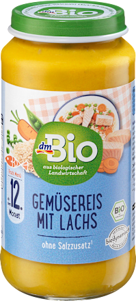 Menü Gemüsereis mit Lachs ab dem 12. Monat, 250 g