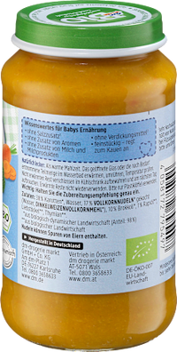 Menü Karotte-Brokkoli mit Dinkelnudeln ab dem 8.Monat, 220 g