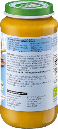 Menü Karotten-Gemüse mit Kartoffeln und Rind ab dem 12. Monat, 250 g