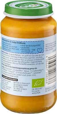Menü Karotten mit Süßkartoffeln und Rind ab dem 8. Monat, 220 g