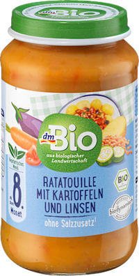Menü Ratatouille mit Kartoffeln & Linsen ab dem 8. Monat, 220 g