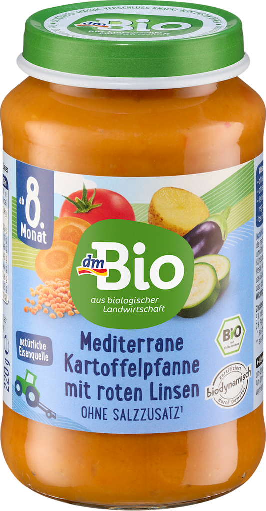 dmBio Menu Ratatouille aux pommes de terre & lentilles à partir du 8e mois, 220 g