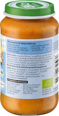 Menü Ratatouille mit Kartoffeln & Linsen ab dem 8. Monat, 220 g