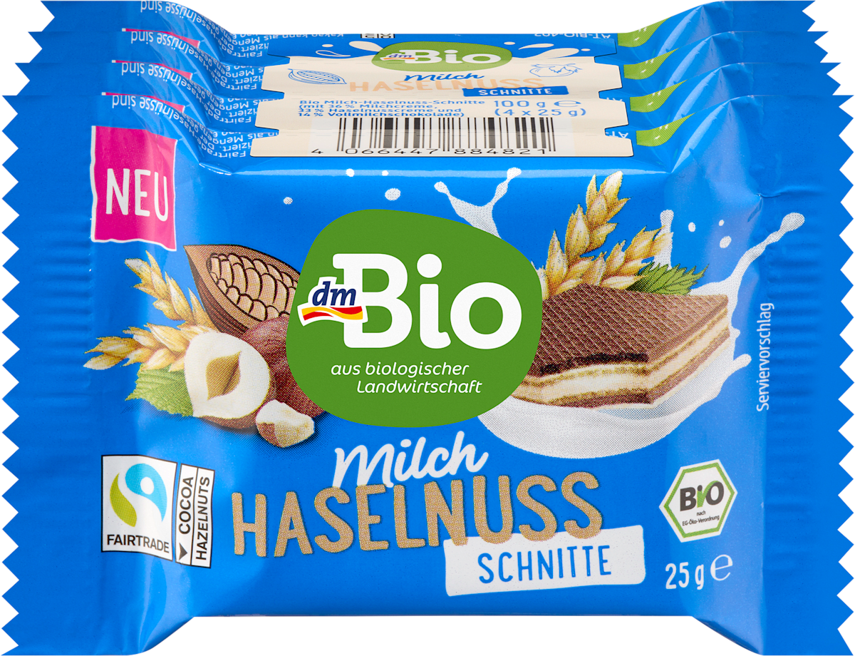 Milch-Haselnuss-Schnitte, 100 g