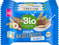 Milch-Haselnuss-Schnitte, 100 g