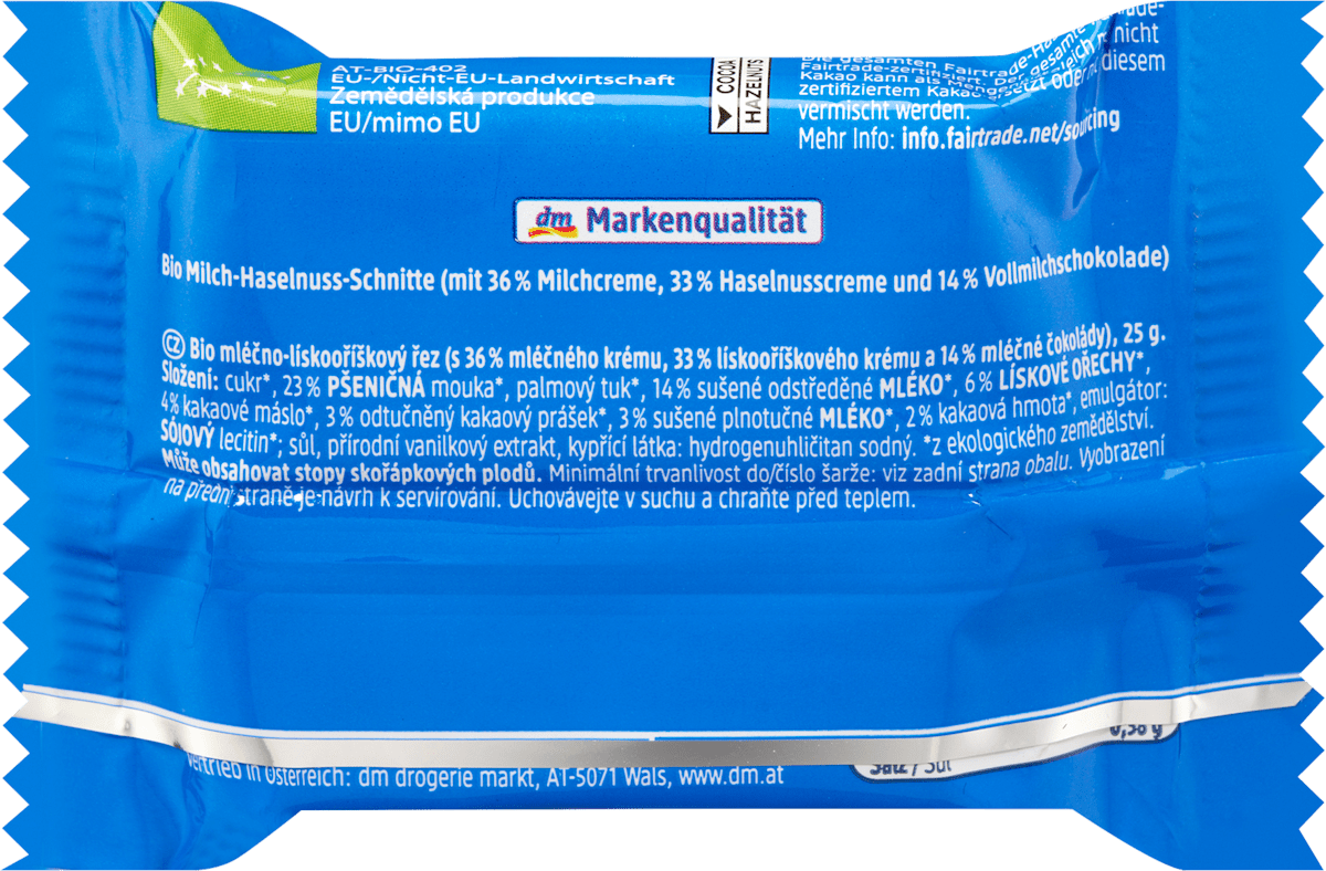 Milch-Haselnuss-Schnitte, 100 g