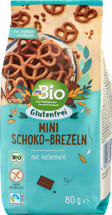 Mini Schoko-Brezeln, glutenfrei, 80 g