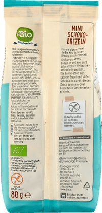 Mini Schoko-Brezeln, glutenfrei, 80 g