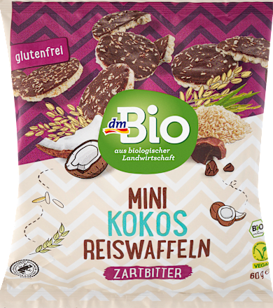 Mini Schokoreiswaffel Kokos Zartbitter, 60 g
