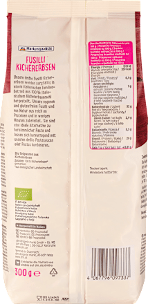 Nudeln, Fusilli aus Kichererbsen, 300 g