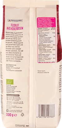 Nudeln, Fusilli aus Kichererbsen, 300 g