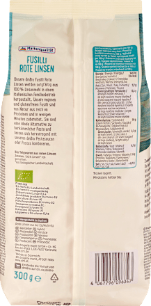 Nudeln, Fusilli aus roten Linsen, 300 g