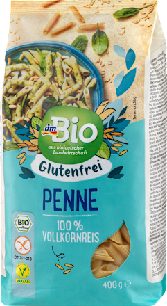 Nudeln, Penne aus Vollkornreis, glutenfrei, 400 g