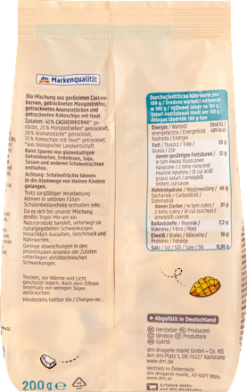 Nuss- & Fruchtmischung, Tropic Mix, 200 g