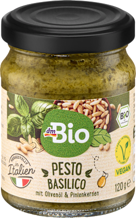 Pesto, Basilico mit Olivenöl & Pinienkernen, vegan, 120 g