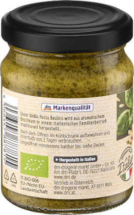 Pesto, Basilico mit Olivenöl & Pinienkernen, vegan, 120 g