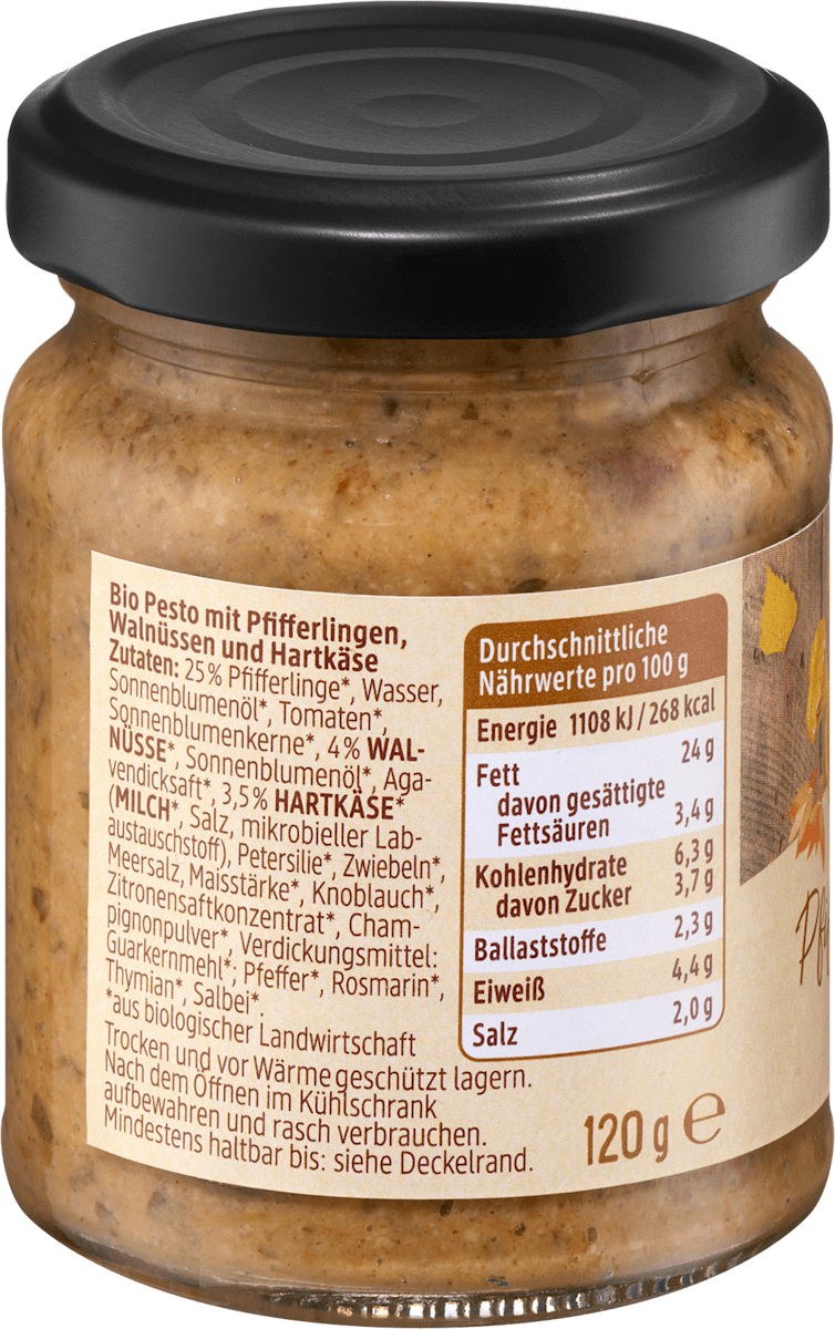 dmBio Pesto, Pfifferling Walnuss mit Käse, 120 g