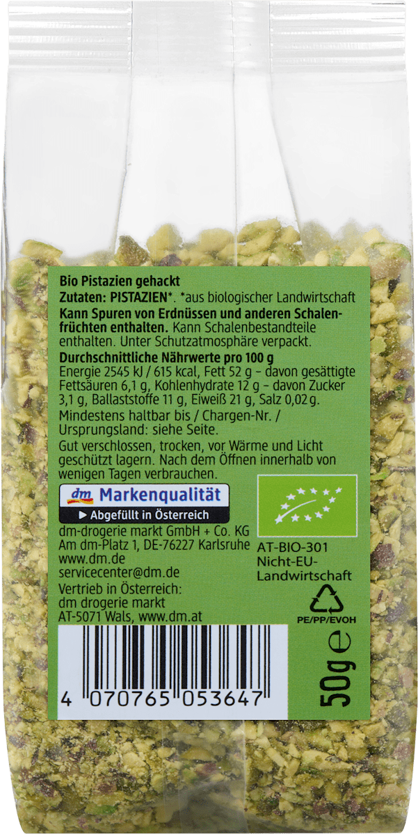 Pistazien, gehackt, 50 g