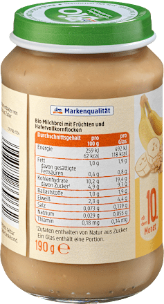 Porridge Birne-Banane ab 10. Monat, 190 g