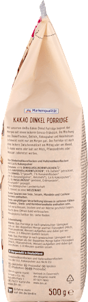 Porridge, Kakao Dinkel mit Haselnüssen, 500 g