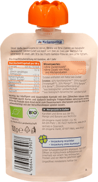 Quetschie Karotte mit Mango-Banane-Birne, ab 1 Jahr, 100 g