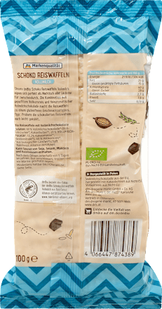 Reiswaffeln, Schoko Vollmilch, glutenfrei, 100 g