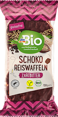 Reiswaffeln, Schoko Zartbitter, glutenfrei, 100 g