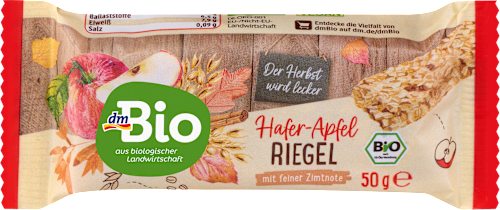 dmBio Riegel, Hafer-Apfel-Zimt, 50 g