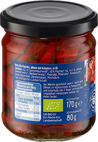 Rote Paprika in Kräuteröl, 80 g