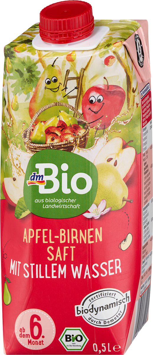 dmBio Saft Apfel-Birne mit stillem Wasser, ab dem 6. Monat, 500 ml