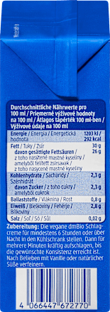 Schlagcreme, vegane Schlagcreme auf Kokosbasis, 250 ml