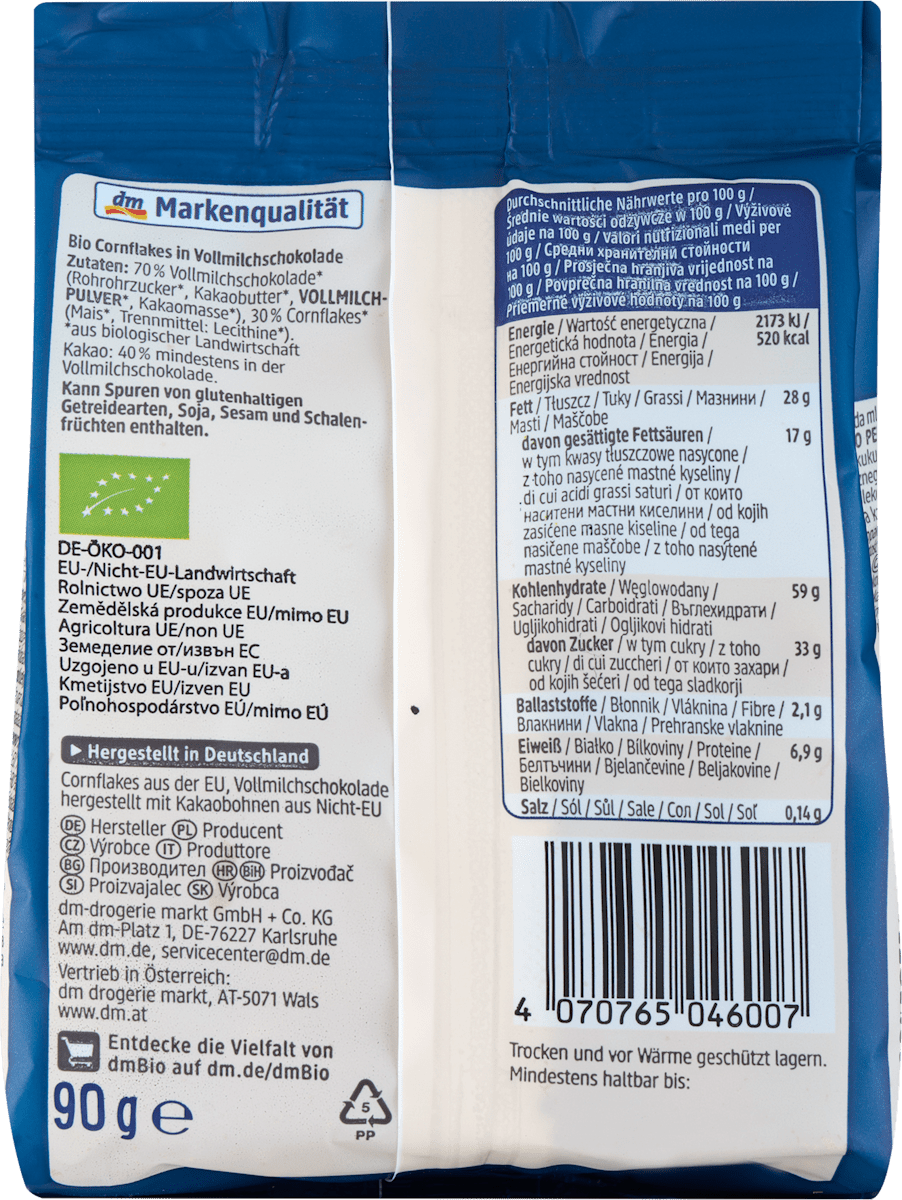 dmBio Schoko Flakes, 90 g
