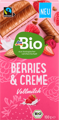 dmBio Schokolade, Berries & Creme, 100 g
