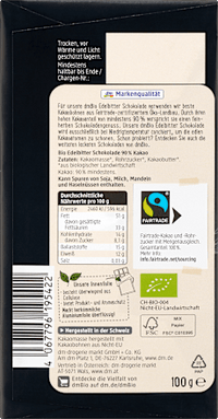 Schokolade, Edelbitter 90%, 100 g