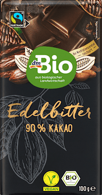 Schokolade, Edelbitter 90%, 100 g
