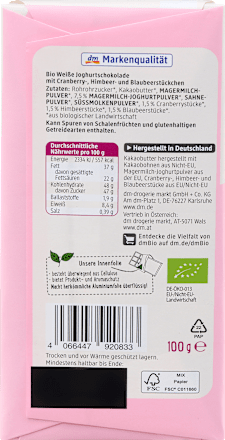 Schokolade, Joghurt-Beeren Mix, 100 g